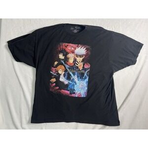 Crunchyroll Jujutsu Kaisen Black Graphic Cotton Crew Neck T-Shirt 3XL